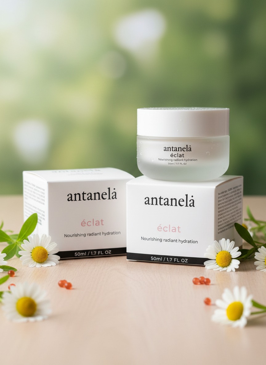 Antanela Éclat with chamomile flowers